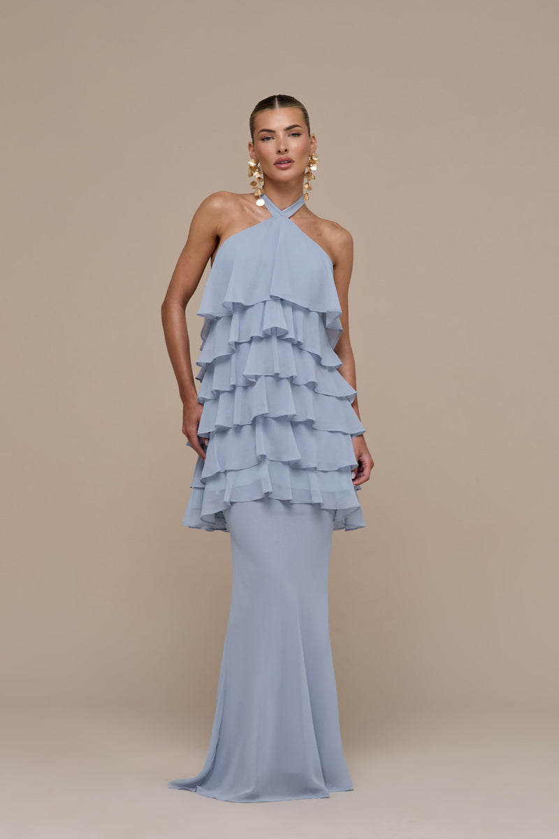 PRIMROSE MAXI SKIRT | POWDER BLUE