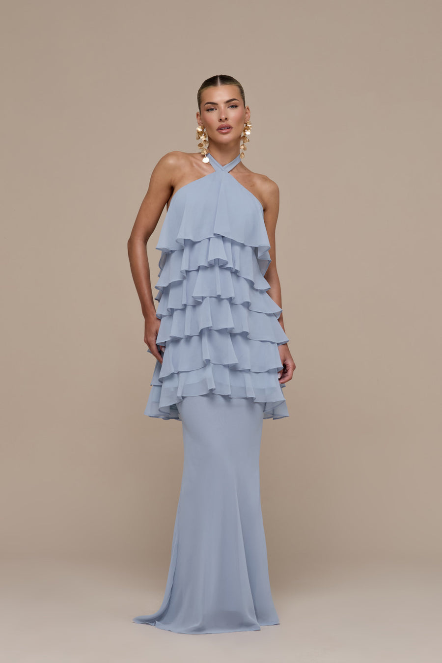 PRIMROSE MAXI SKIRT | POWDER BLUE