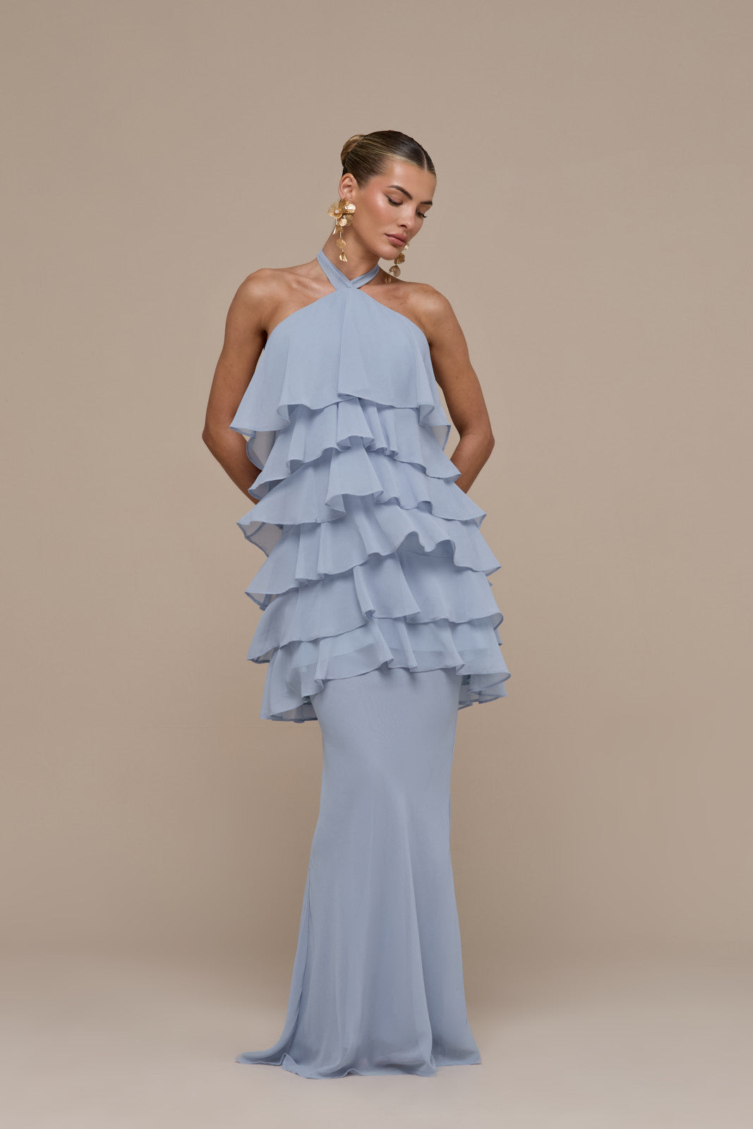 PRIMROSE MAXI SKIRT | POWDER BLUE