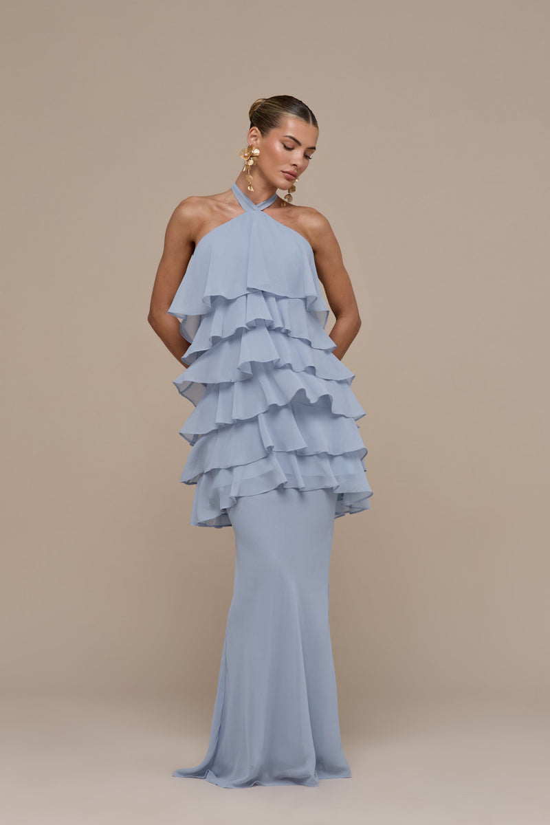 PRIMROSE MAXI SKIRT | POWDER BLUE