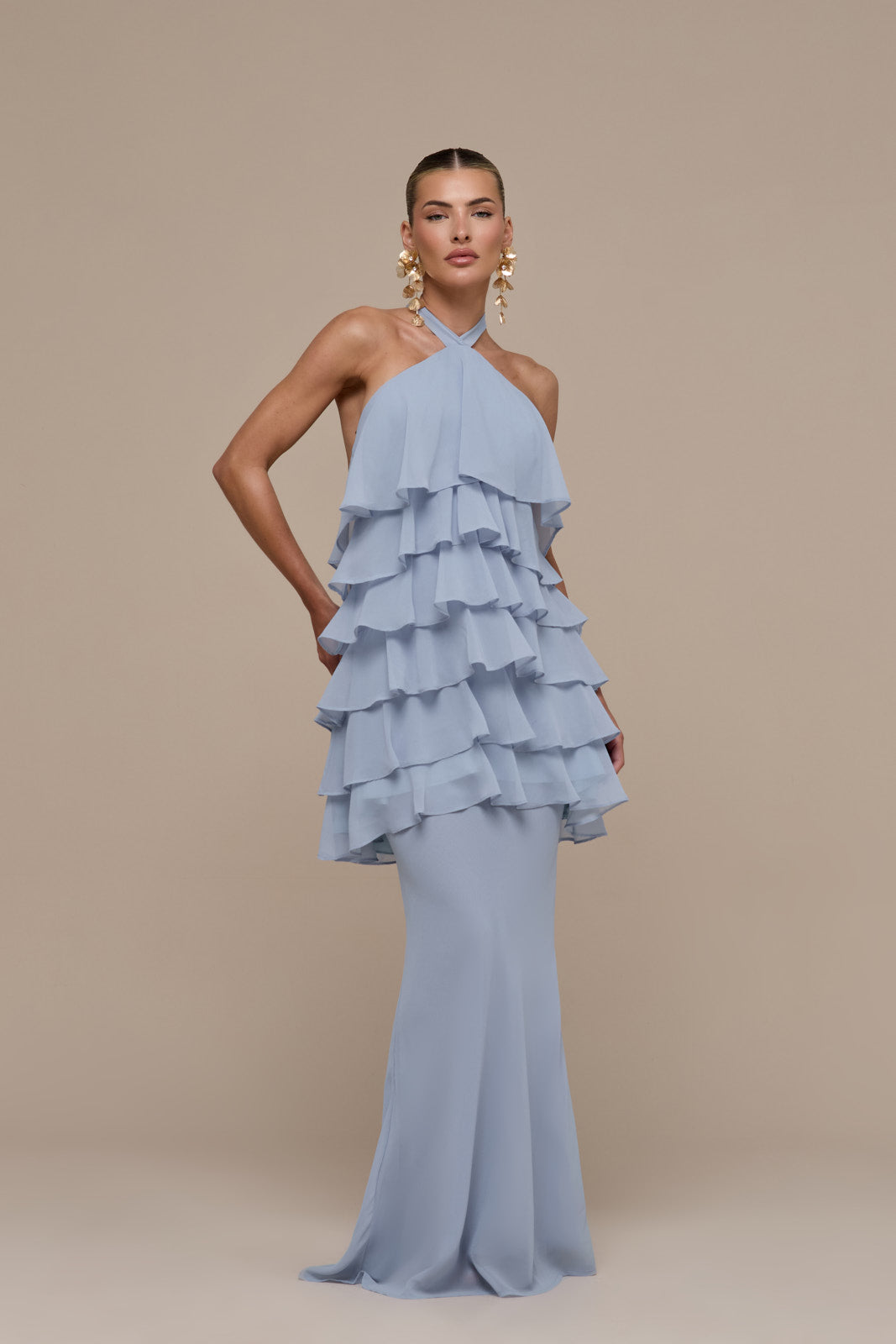 PRIMROSE MAXI SKIRT | POWDER BLUE