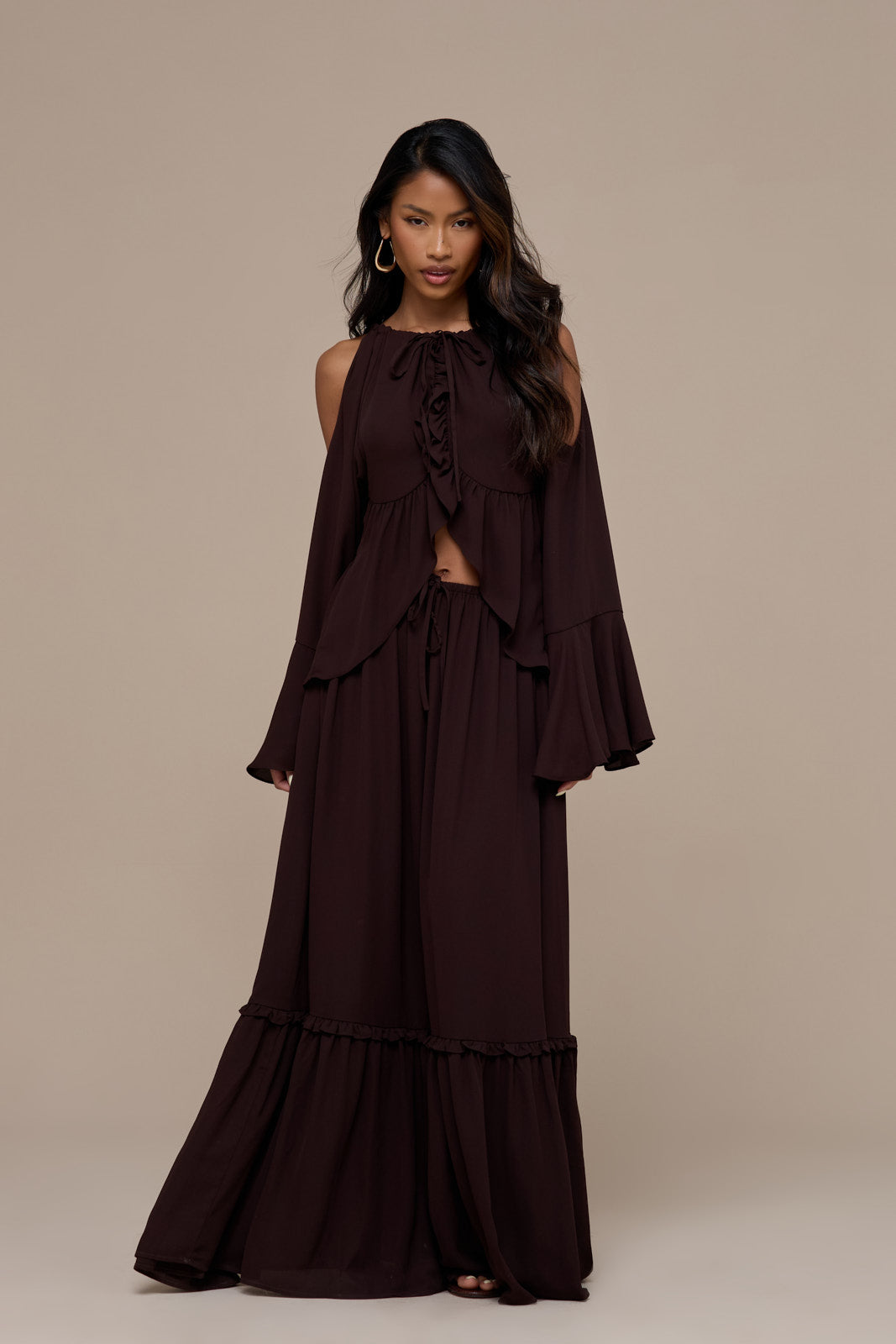MEADOW MAXI SKIRT | CHOCOLATE BROWN