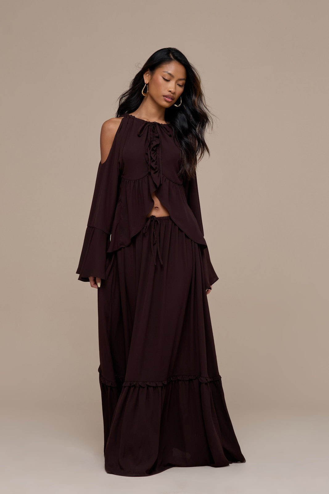 MEADOW MAXI SKIRT | CHOCOLATE BROWN