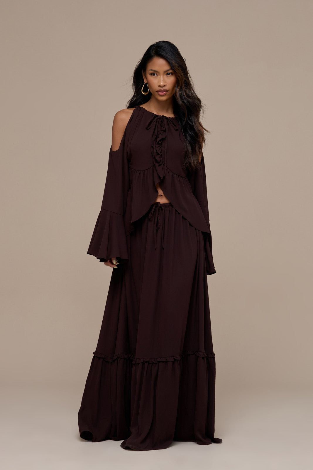 MEADOW MAXI SKIRT | CHOCOLATE BROWN