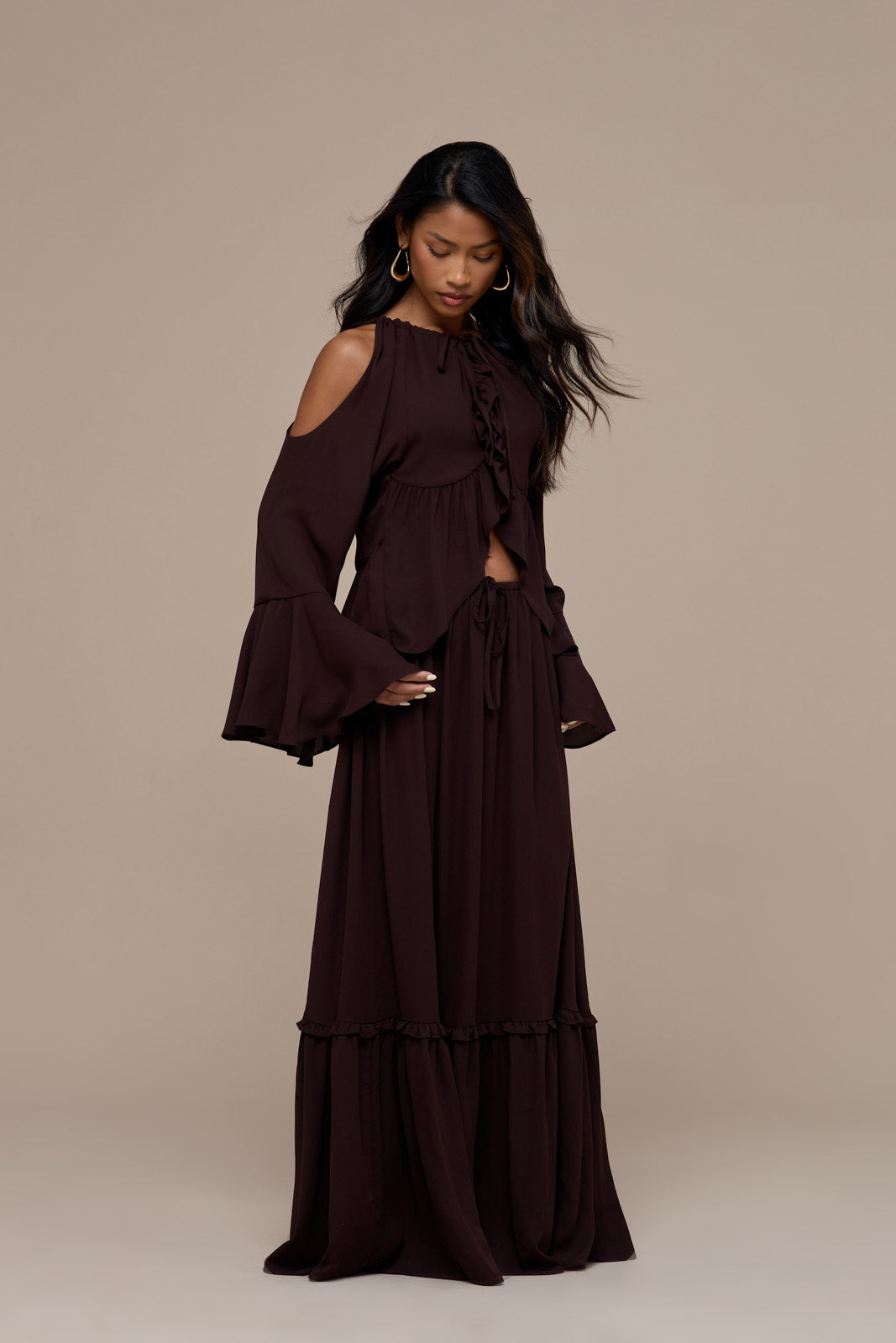 MEADOW MAXI SKIRT | CHOCOLATE BROWN