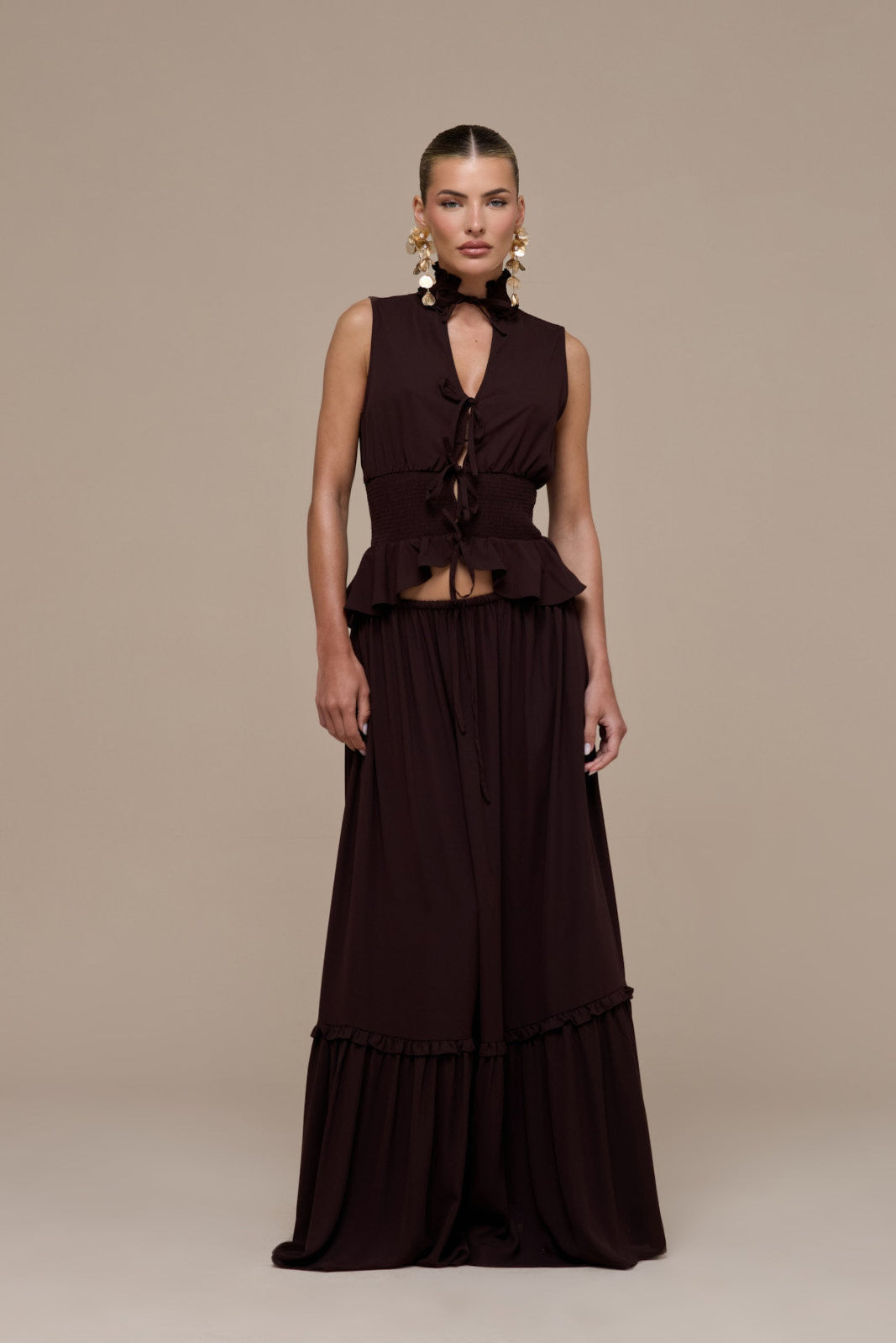 MEADOW MAXI SKIRT | CHOCOLATE BROWN