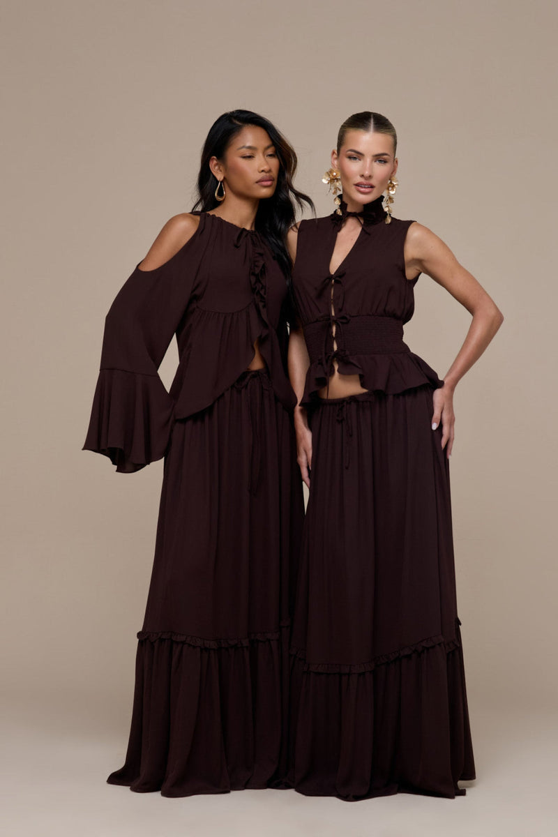 MEADOW MAXI SKIRT | CHOCOLATE BROWN