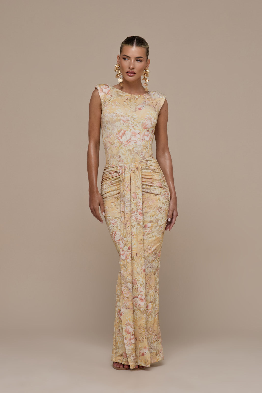 NARA SLEEVELESS BODYSUIT | YELLOW FLORAL
