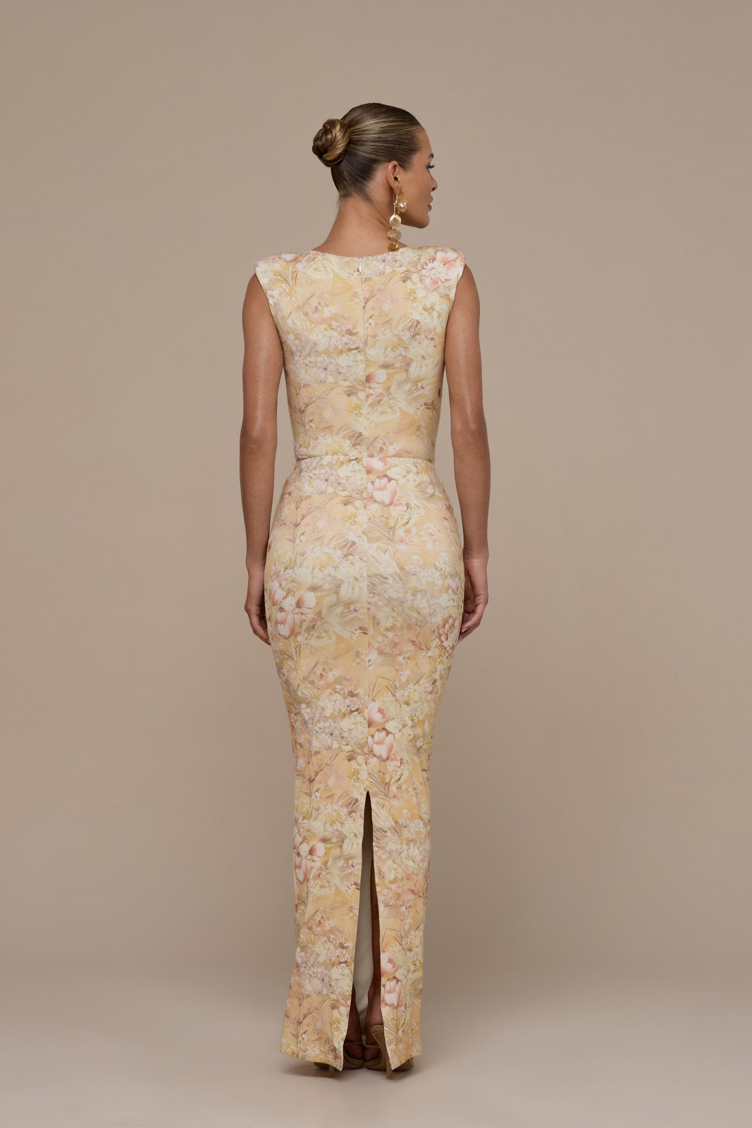 NARA DRAPE MAXI SKIRT | YELLOW FLORAL