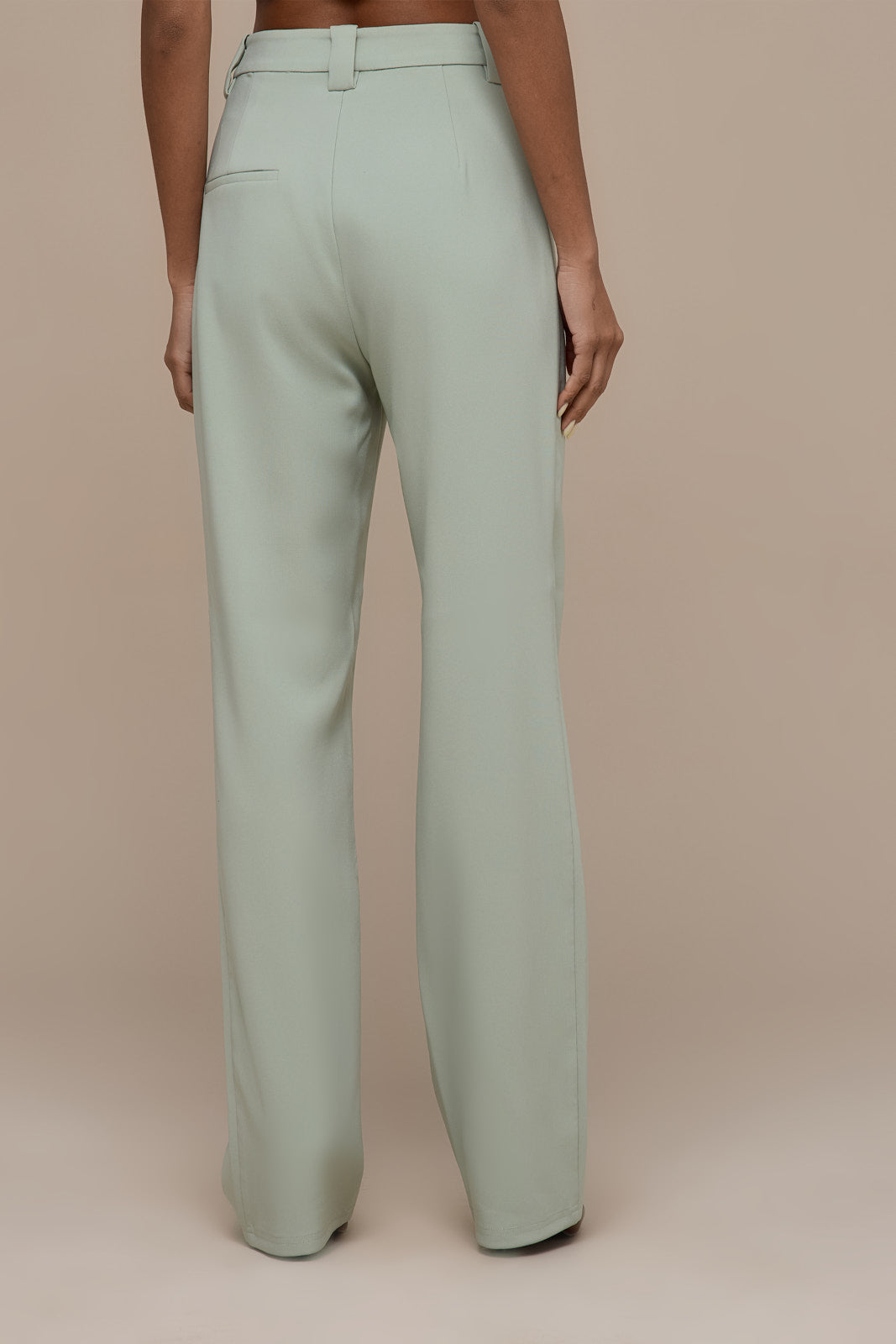 OLIVIA STRAIGHT LEG TROUSERS WITH ADJUSTABLE WAIST | SAGE