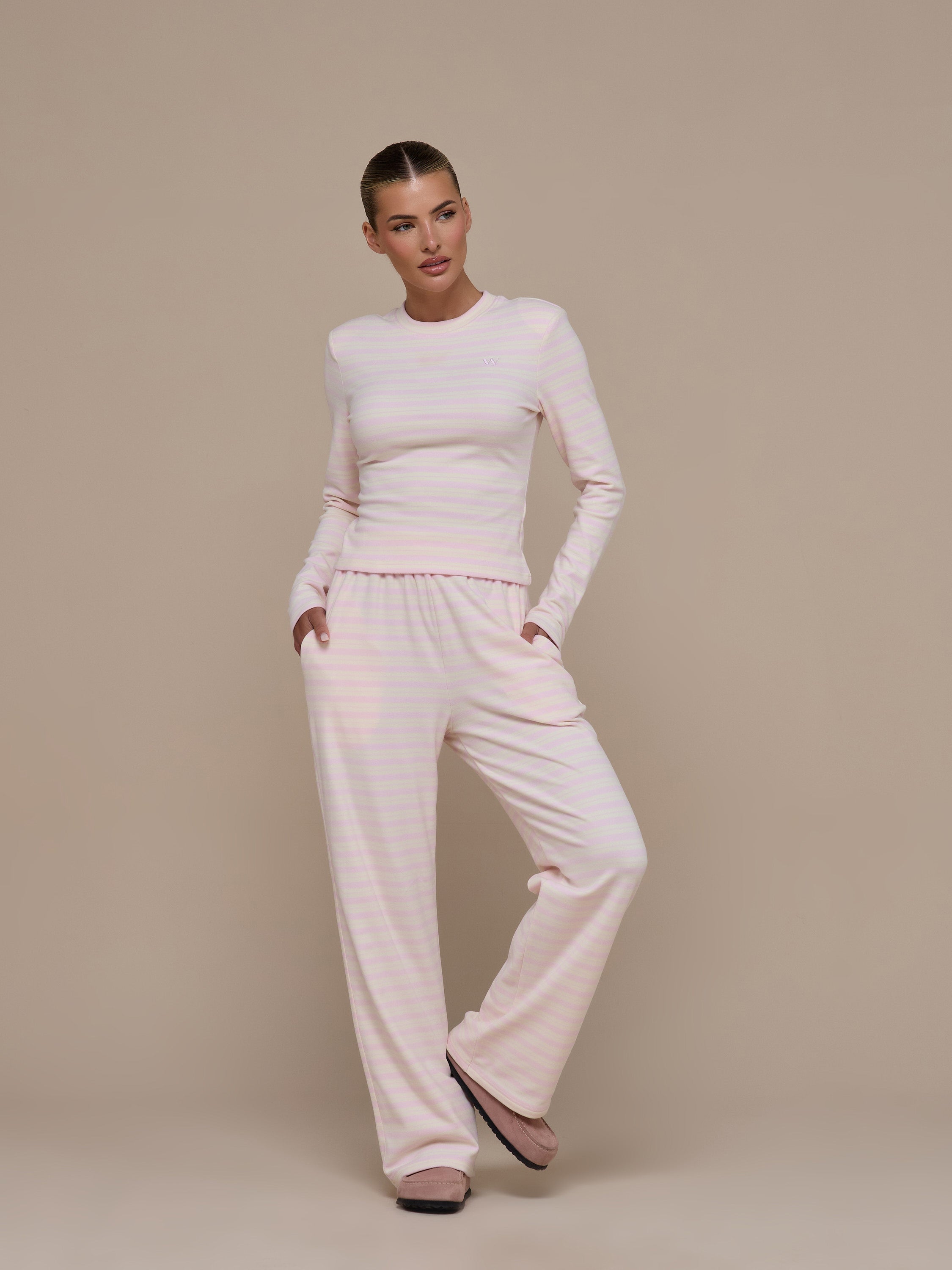 FRANKIE STRAIGHT LEG TROUSERS | PINK & LEMON