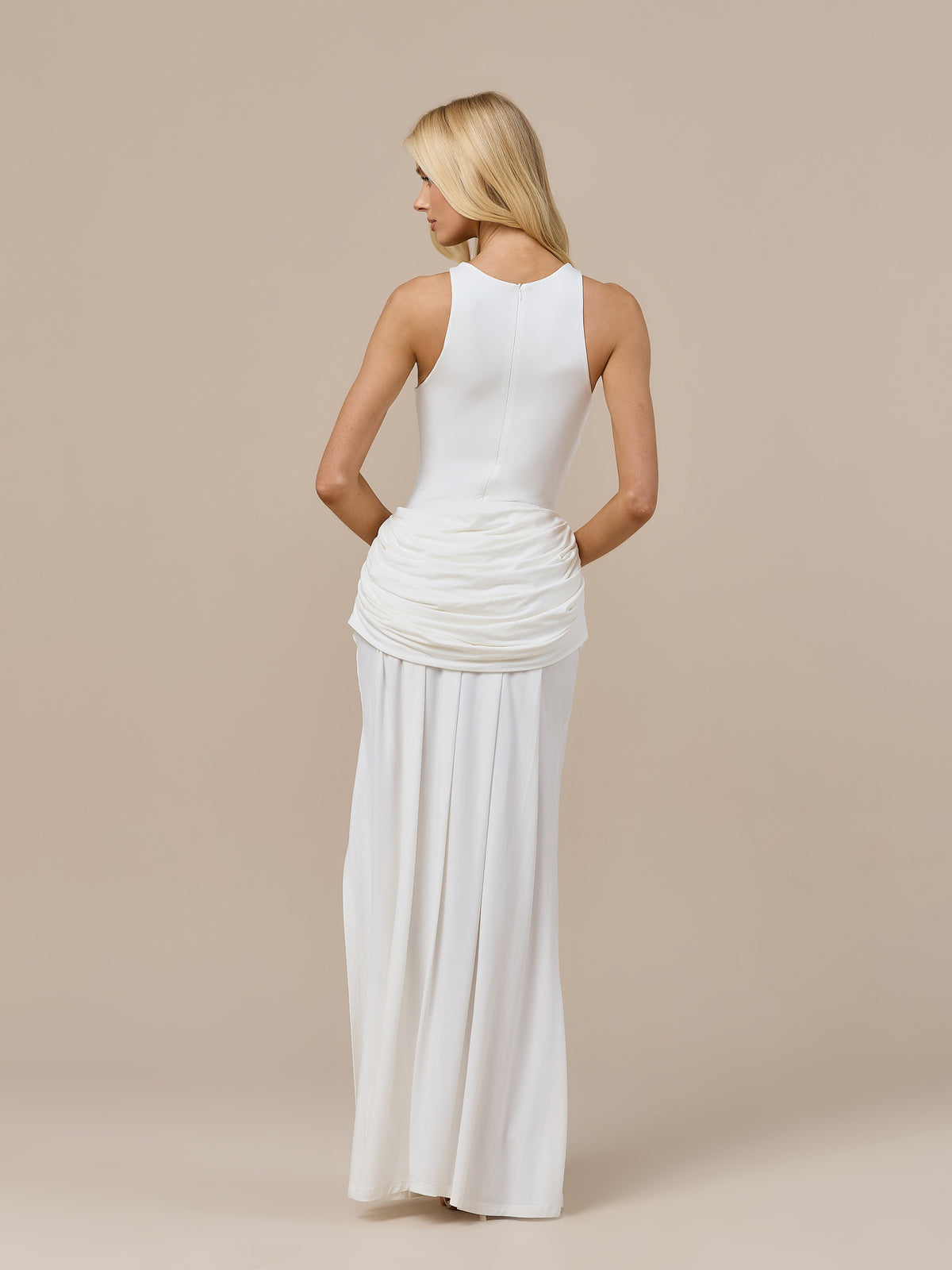 ATHENA CREW NECK RACER JERSEY BODYSUIT | WHITE