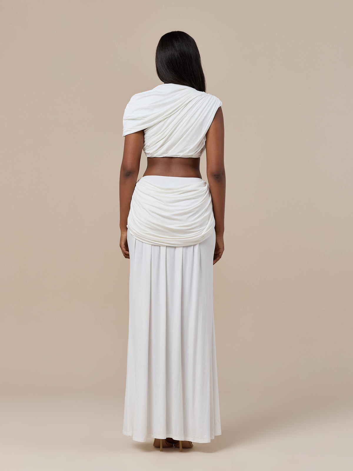 ATHENA DRAPE TOP | WHITE