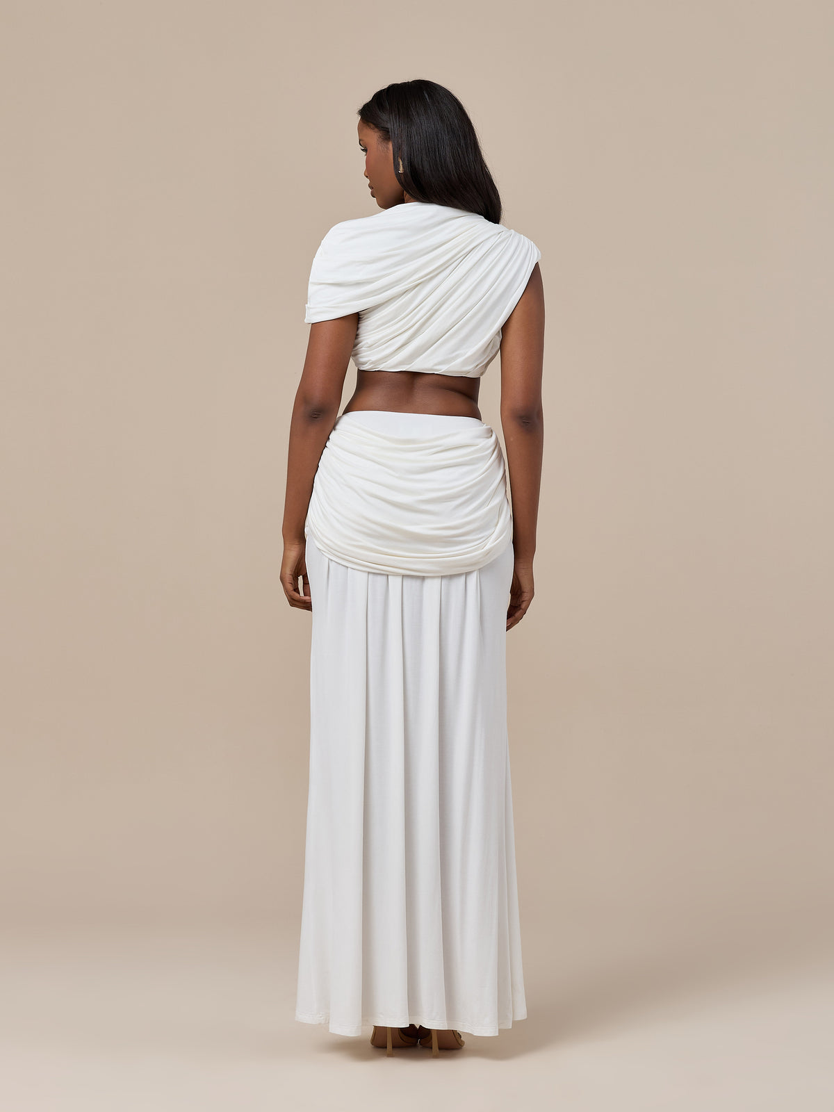 ATHENA DRAPE TOP | WHITE