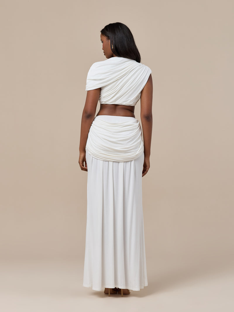 ATHENA DRAPE TOP | WHITE