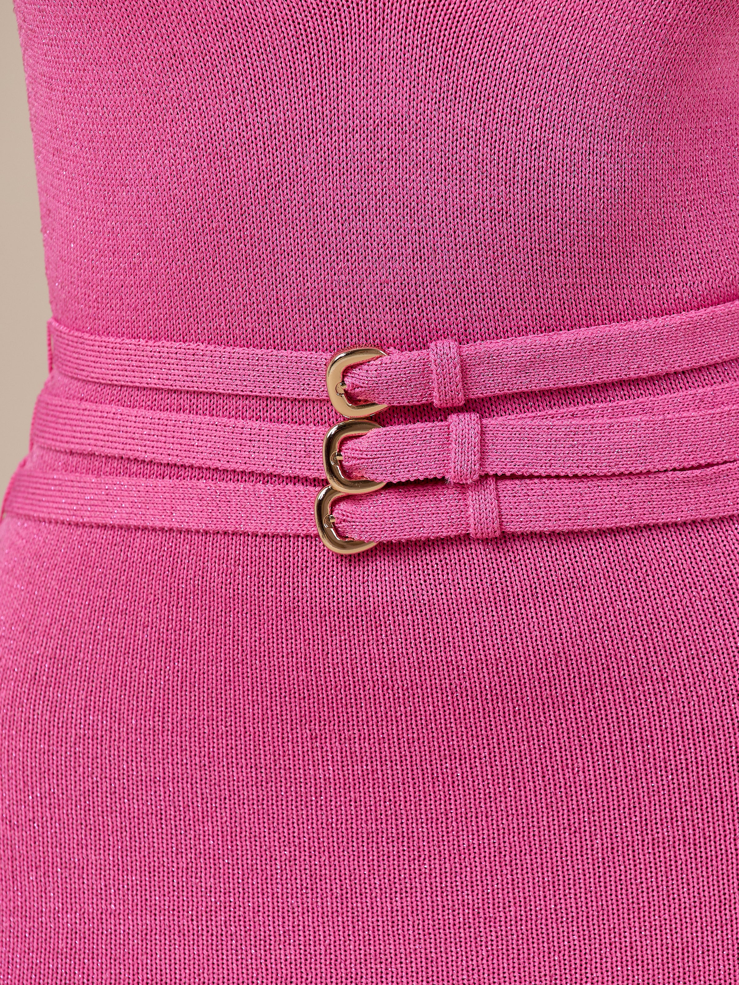 MADDY BELT DETAIL MAXI DRESS | PINK