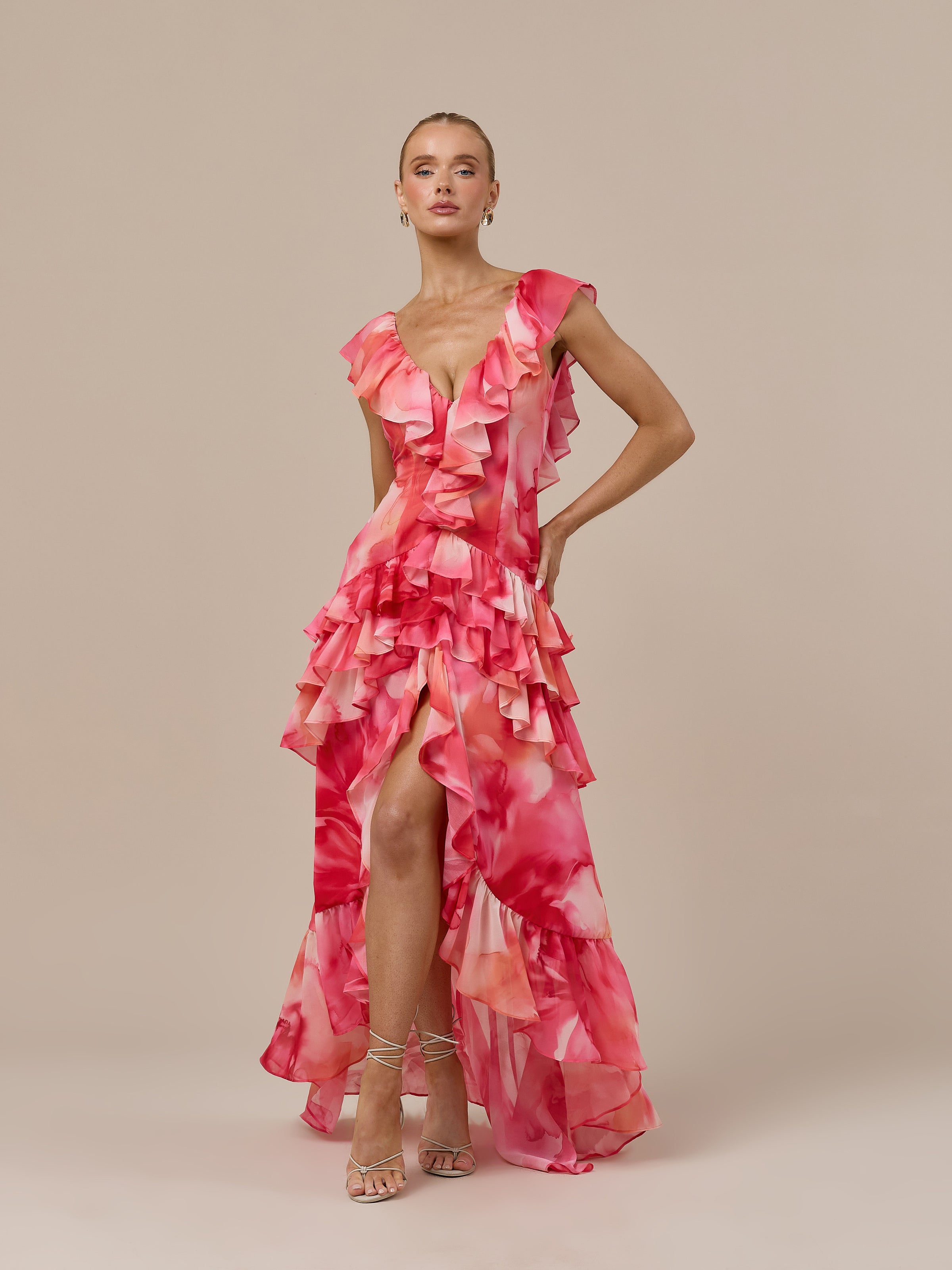 CARA RUFFLE MAXI DRESS | BLOOM PRINT