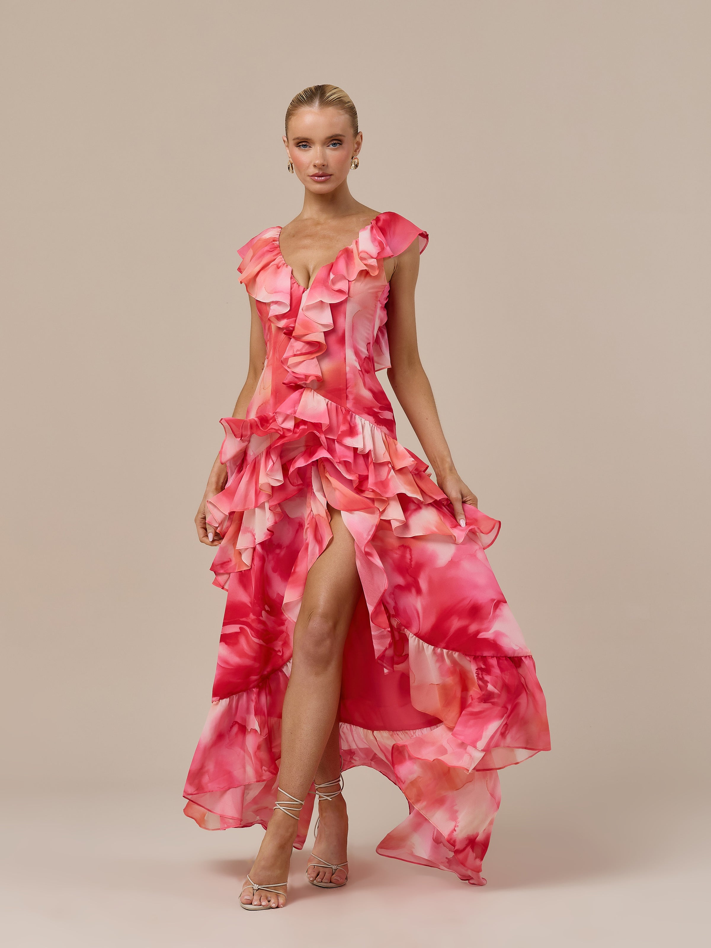 CARA RUFFLE MAXI DRESS | BLOOM PRINT