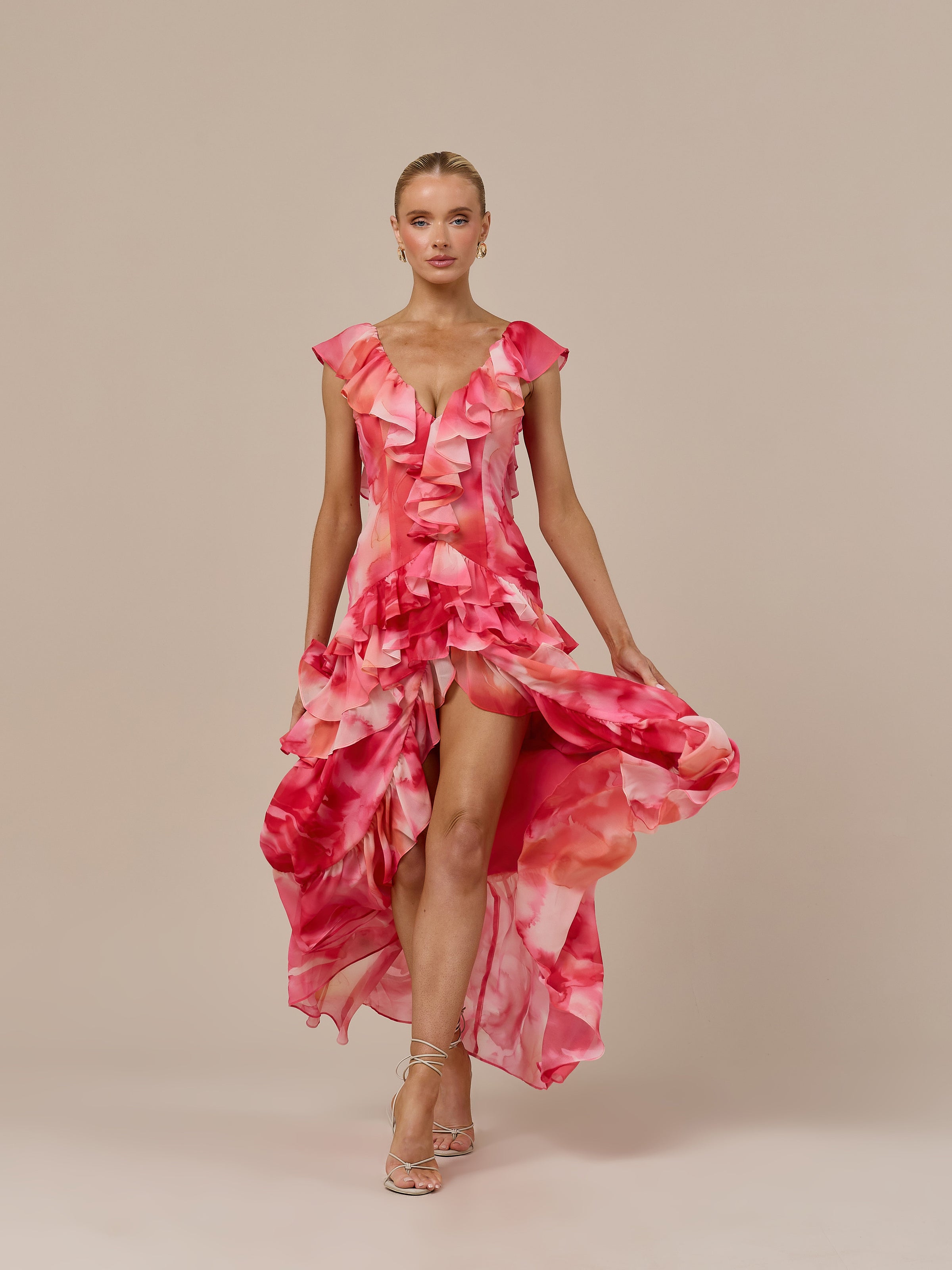 CARA RUFFLE MAXI DRESS | BLOOM PRINT