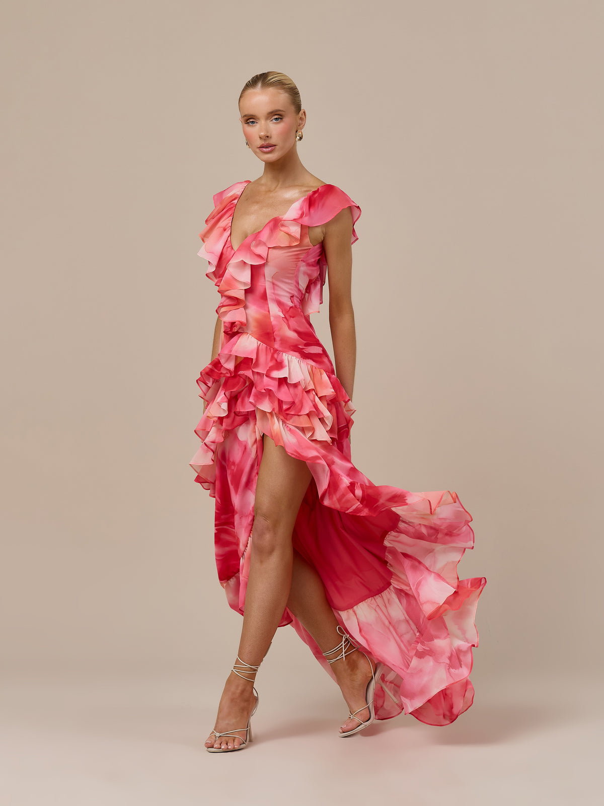 CARA RUFFLE MAXI DRESS | BLOOM PRINT