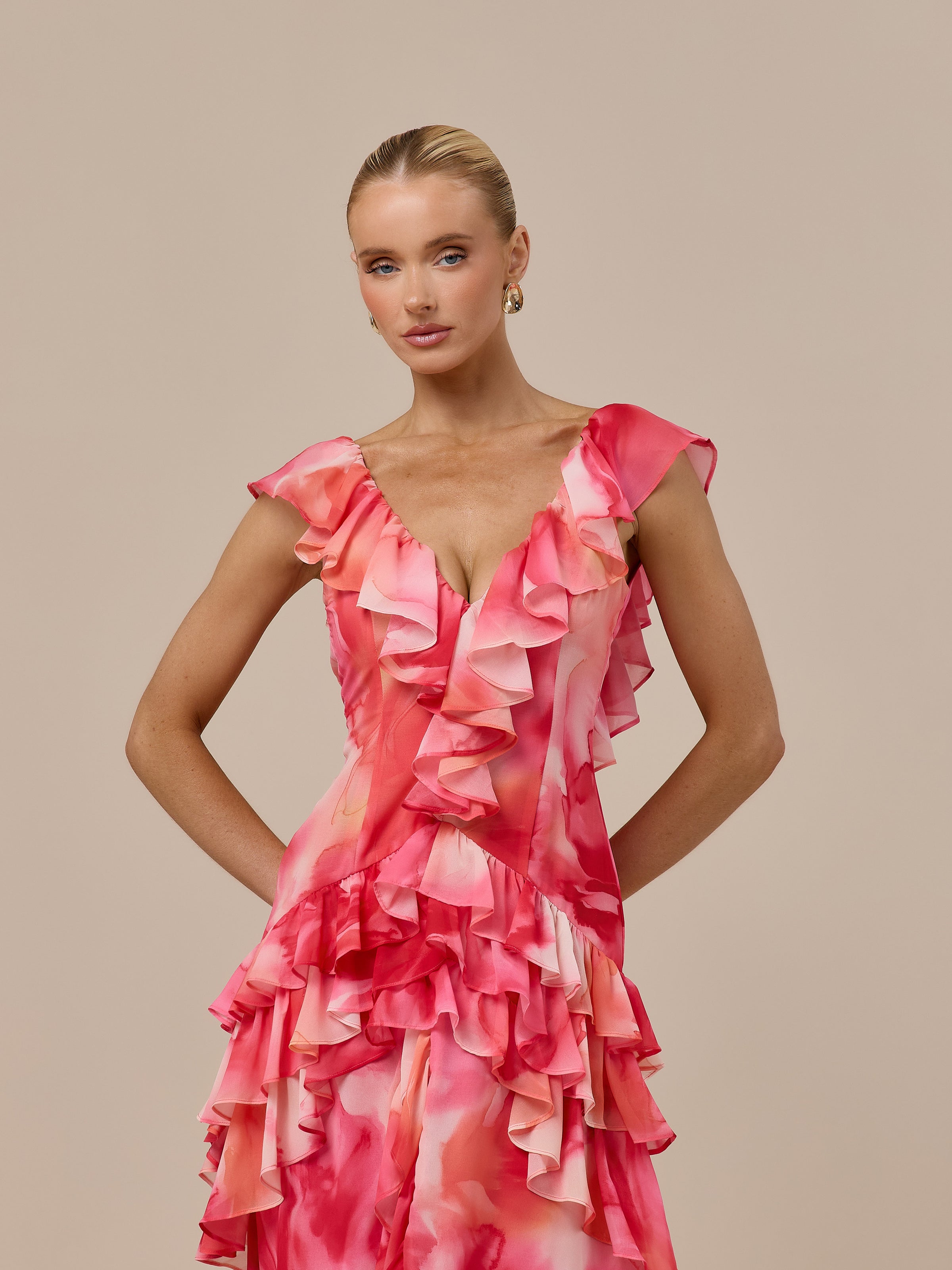 CARA RUFFLE MAXI DRESS | BLOOM PRINT