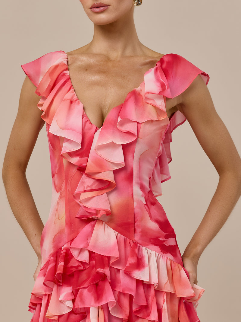 CARA RUFFLE MAXI DRESS | BLOOM PRINT