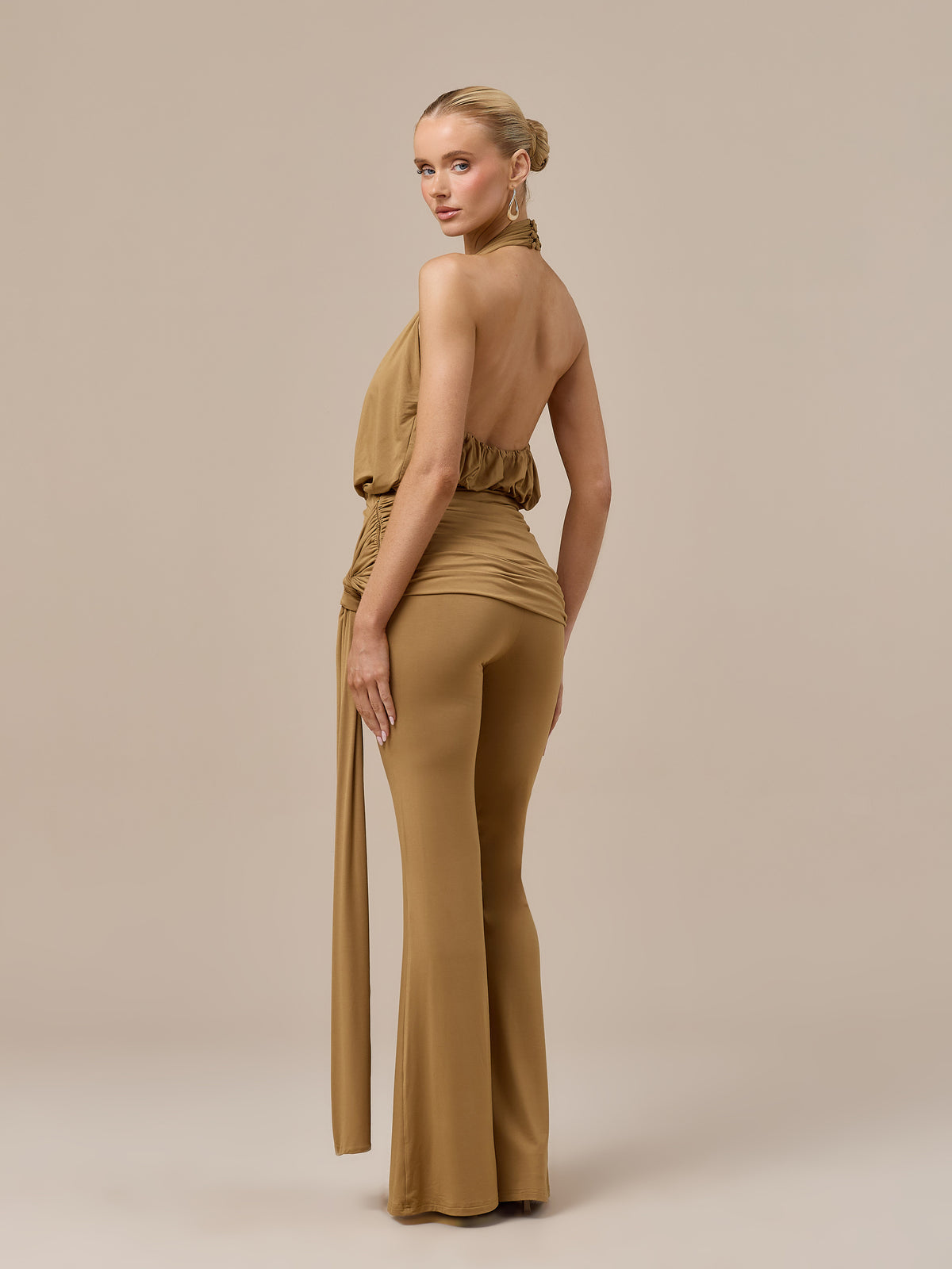 BELLA PLUNGE BODYSUIT | GOLDEN BROWN