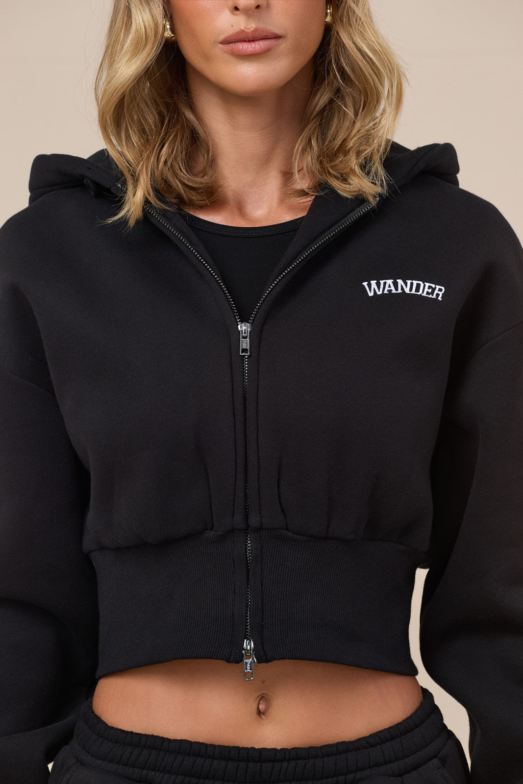 SLOANE OVERSIZED ZIP HOODIE | BLACK