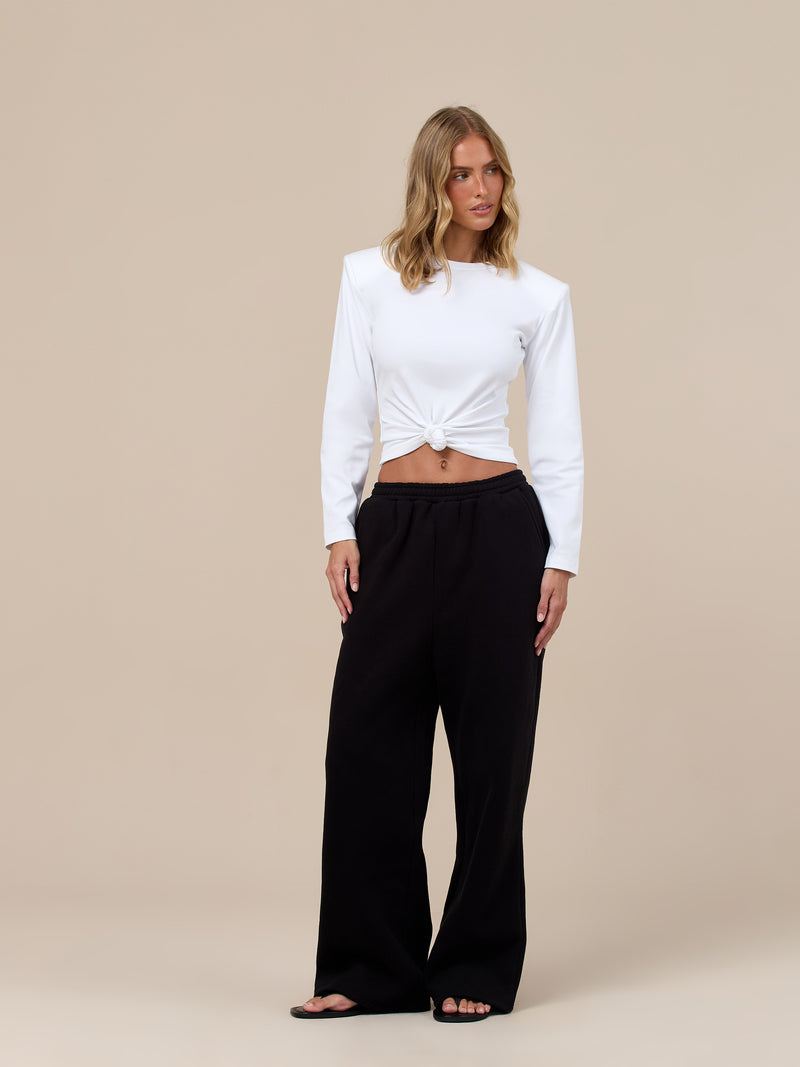 KNOT SO BASIC LONG SLEEVE T-SHIRT | WHITE