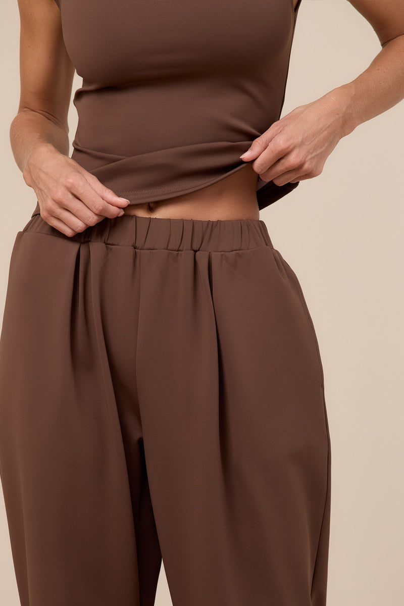 ALEX STRAIGHT LEG TROUSERS | CHOCOLATE
