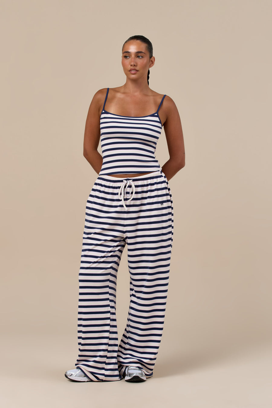 FERN STRIPED CAMI TOP | NAVY, LEMON AND PINK