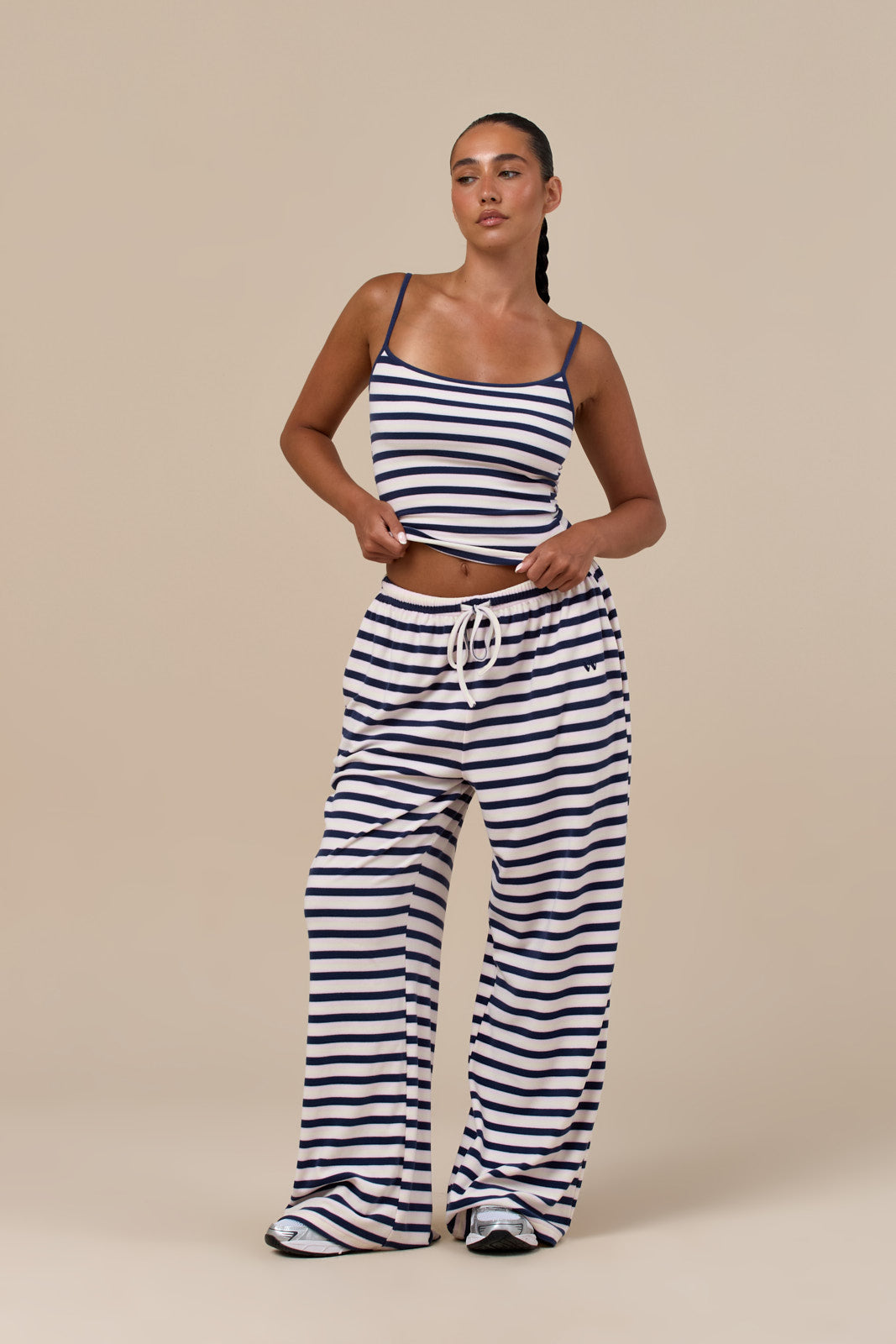 FERN STRIPED CAMI TOP | NAVY, LEMON AND PINK