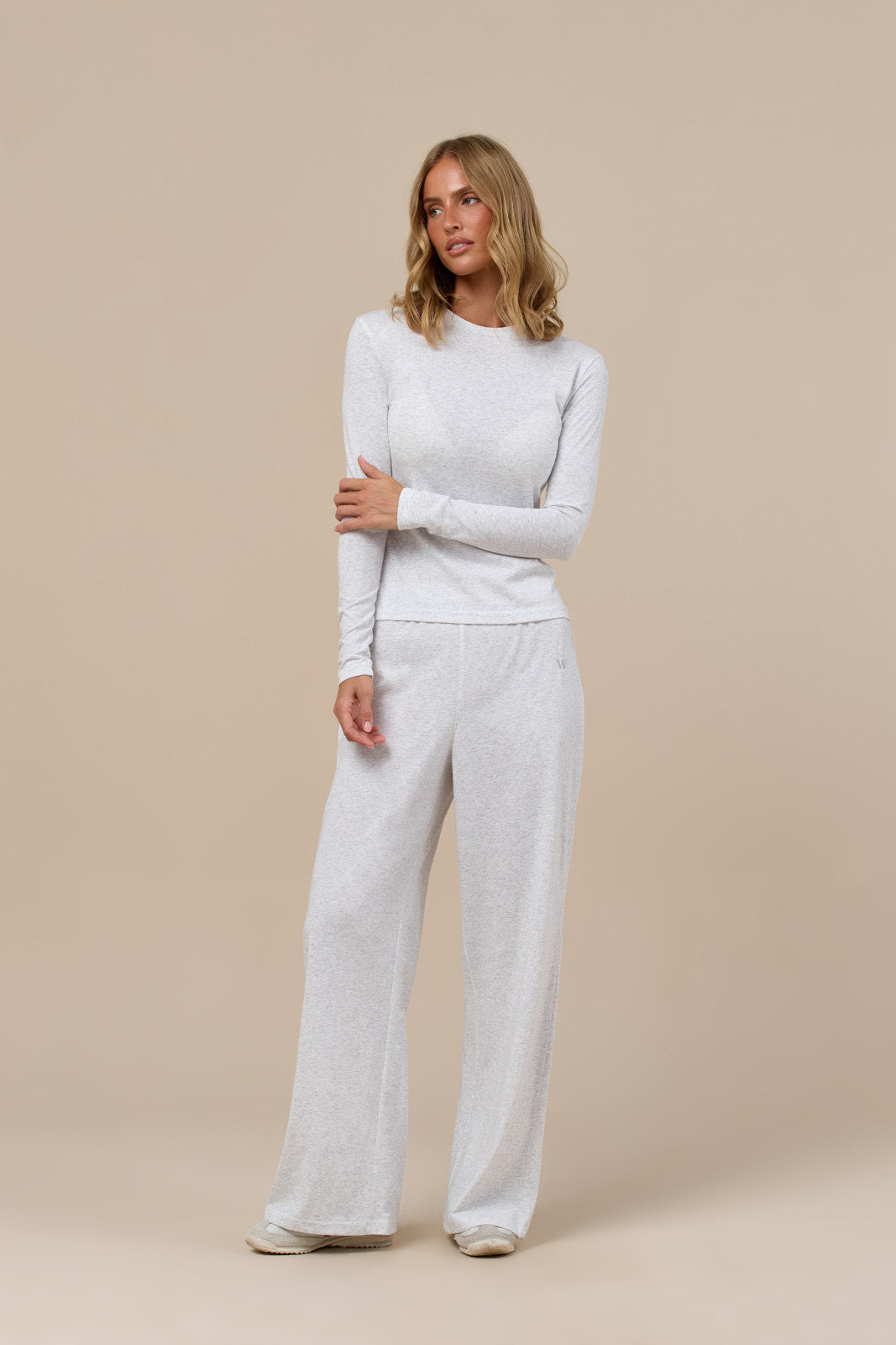 CASEY LONG SLEEVE SLUB T-SHIRT | MARL GREY