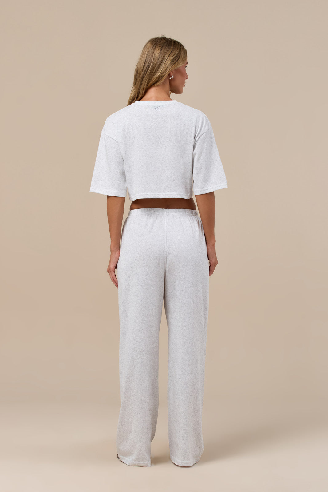 CASEY CROPPED SLUB T-SHIRT | MARL GREY