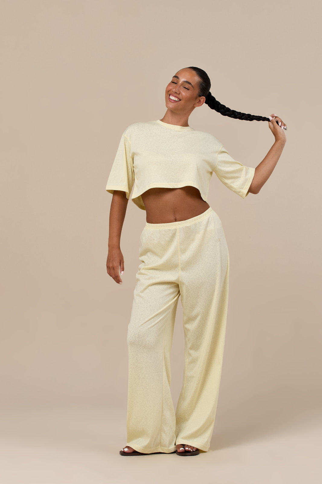 CASEY CROPPED SLUB T-SHIRT | BUTTER LEMON