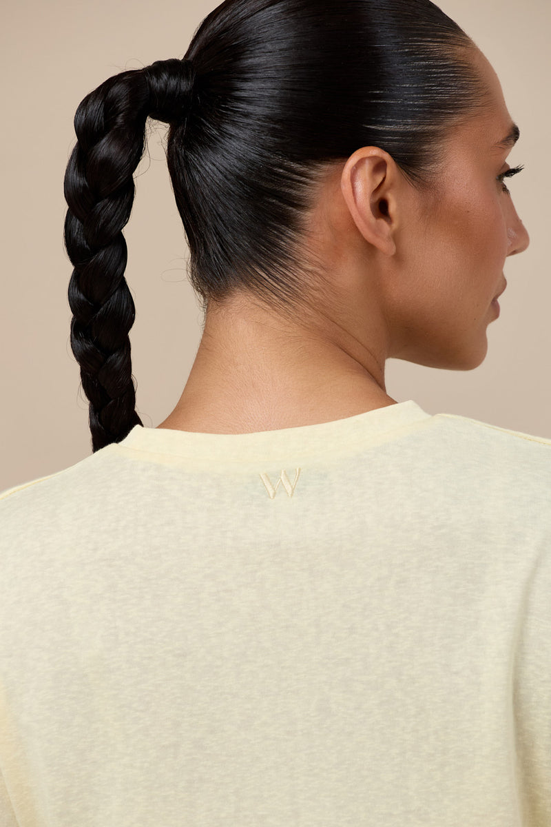 CASEY CROPPED SLUB T-SHIRT | BUTTER LEMON