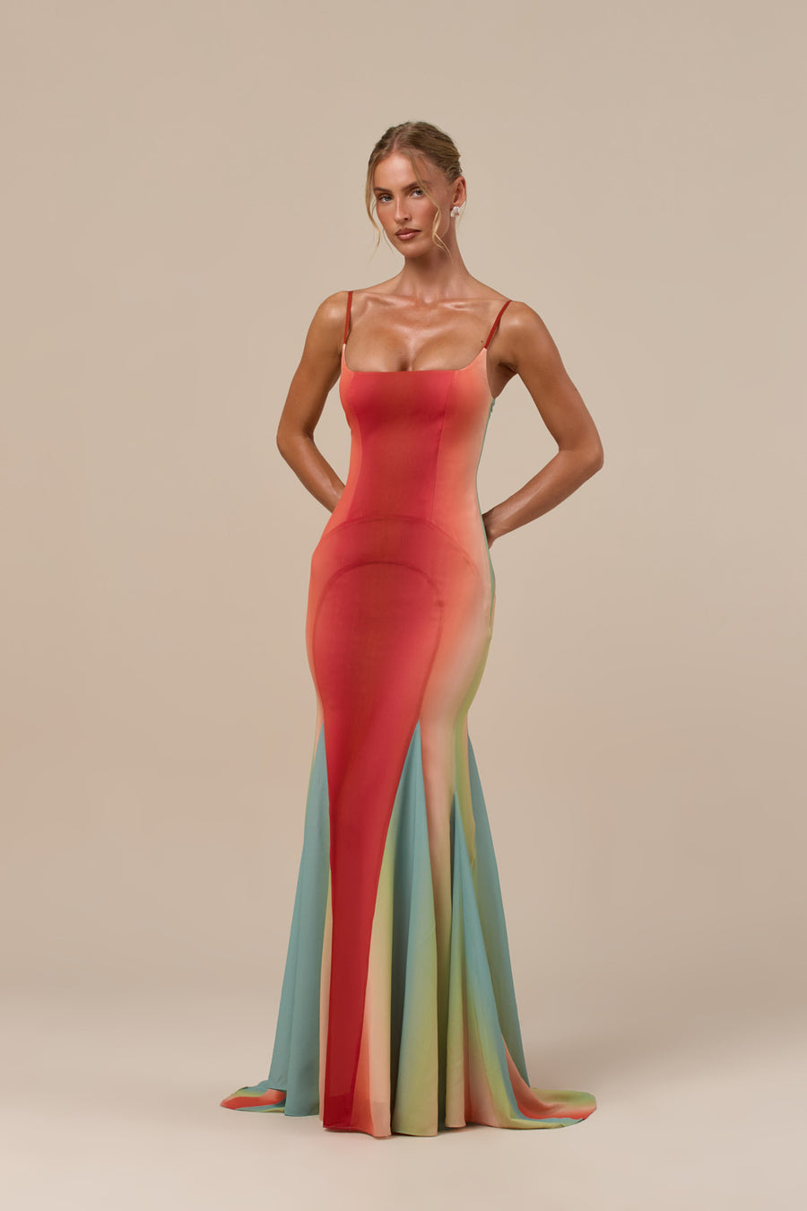 RAYNE PANELLED MAXI DRESS | RAINBOW OMBRE