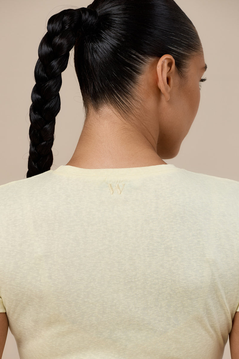 CASEY SHORT SLEEVE SLUB T-SHIRT | BUTTER LEMON