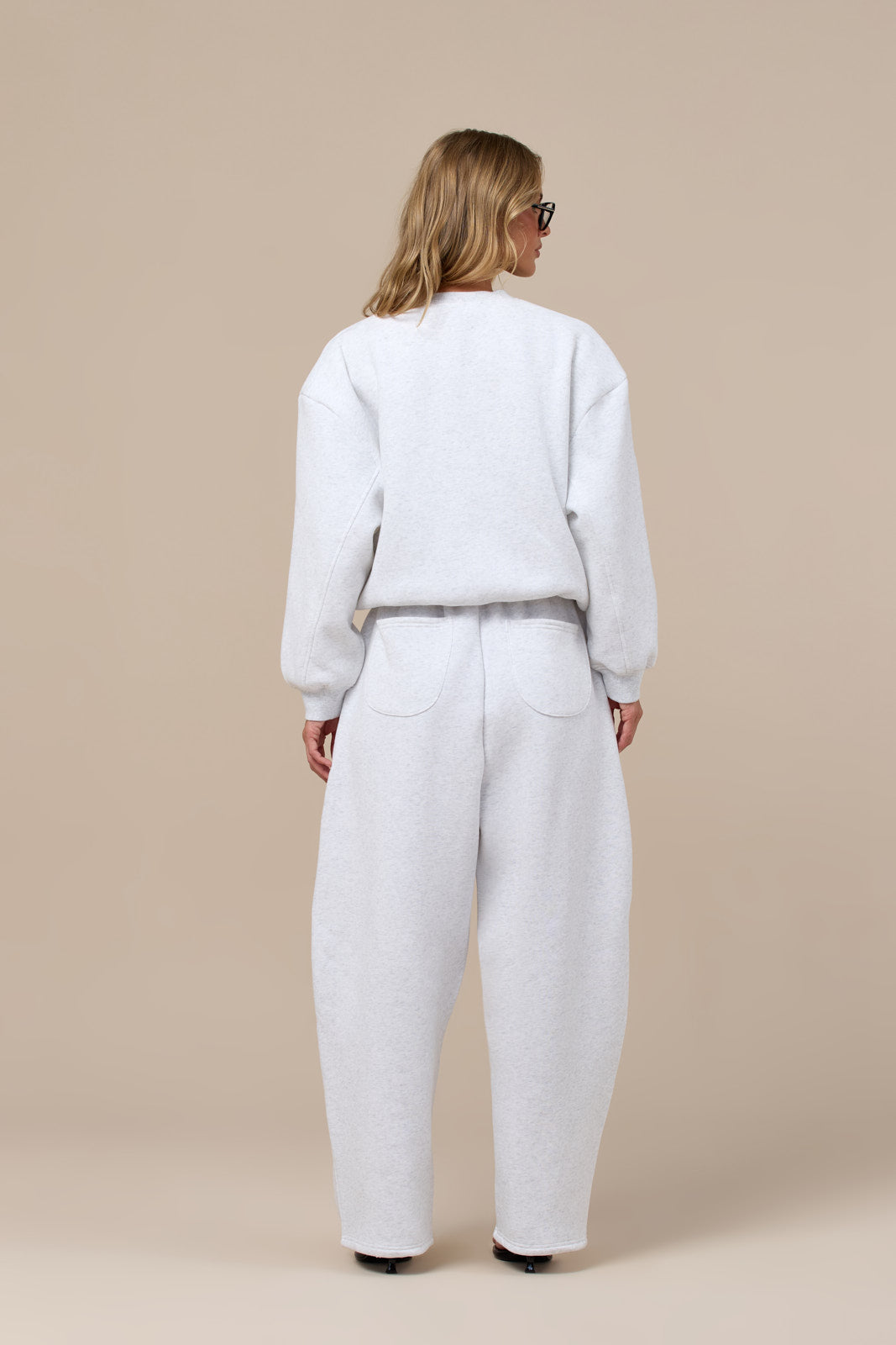 LANE BOXY SWEATSHIRT WITH DETACHABLE SHOULDER PADS | GREY