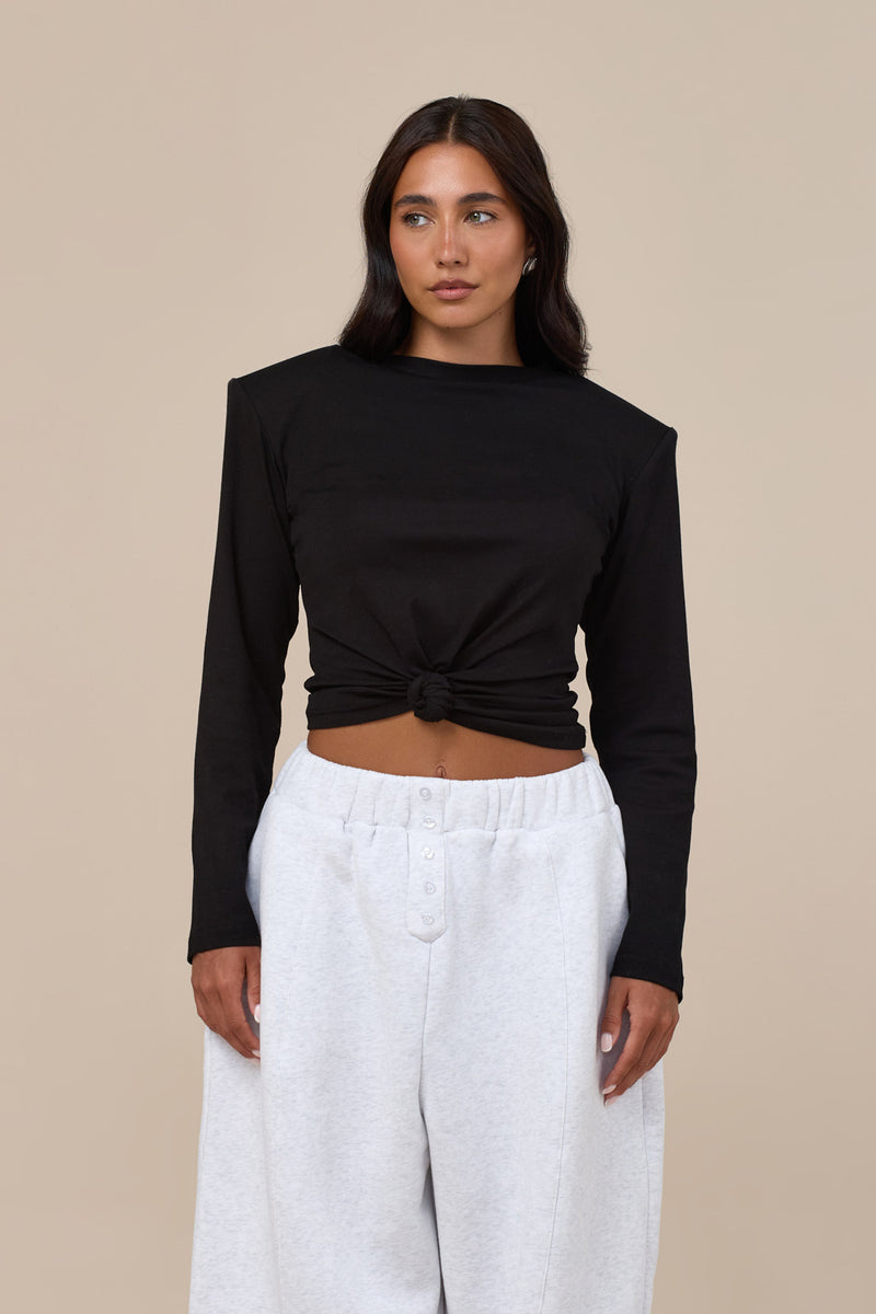 KNOT SO BASIC LONG SLEEVE T-SHIRT | BLACK