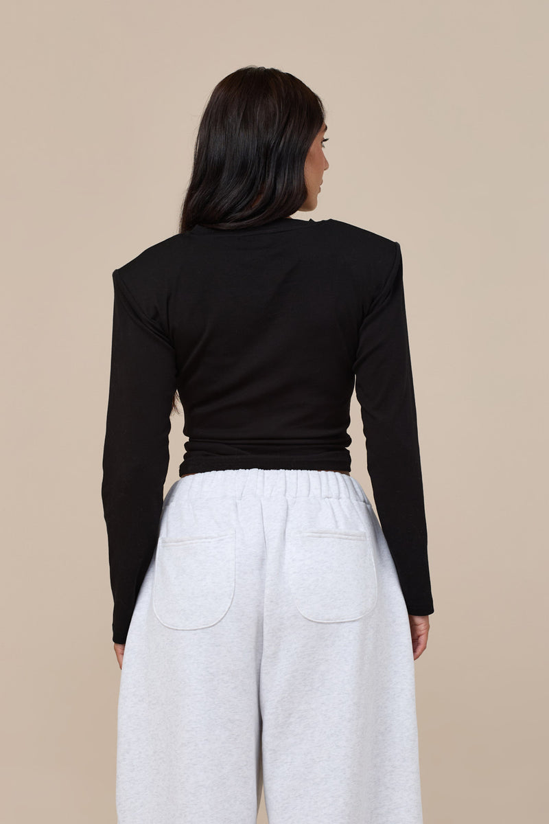 KNOT SO BASIC LONG SLEEVE T-SHIRT | BLACK