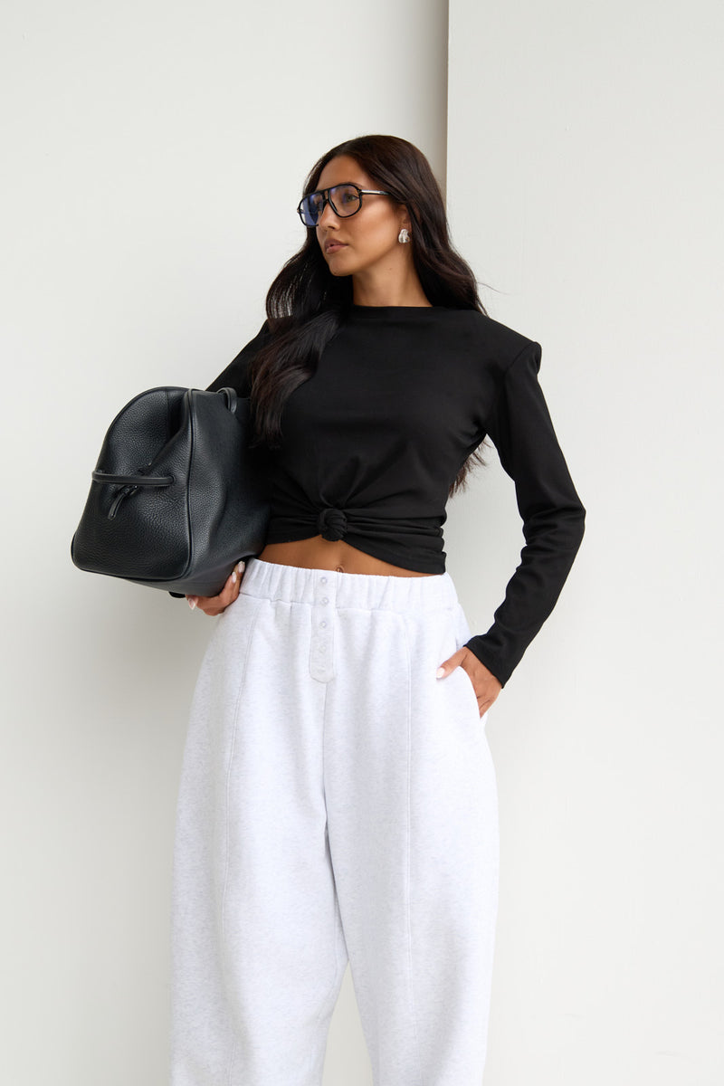 KNOT SO BASIC LONG SLEEVE T-SHIRT | BLACK