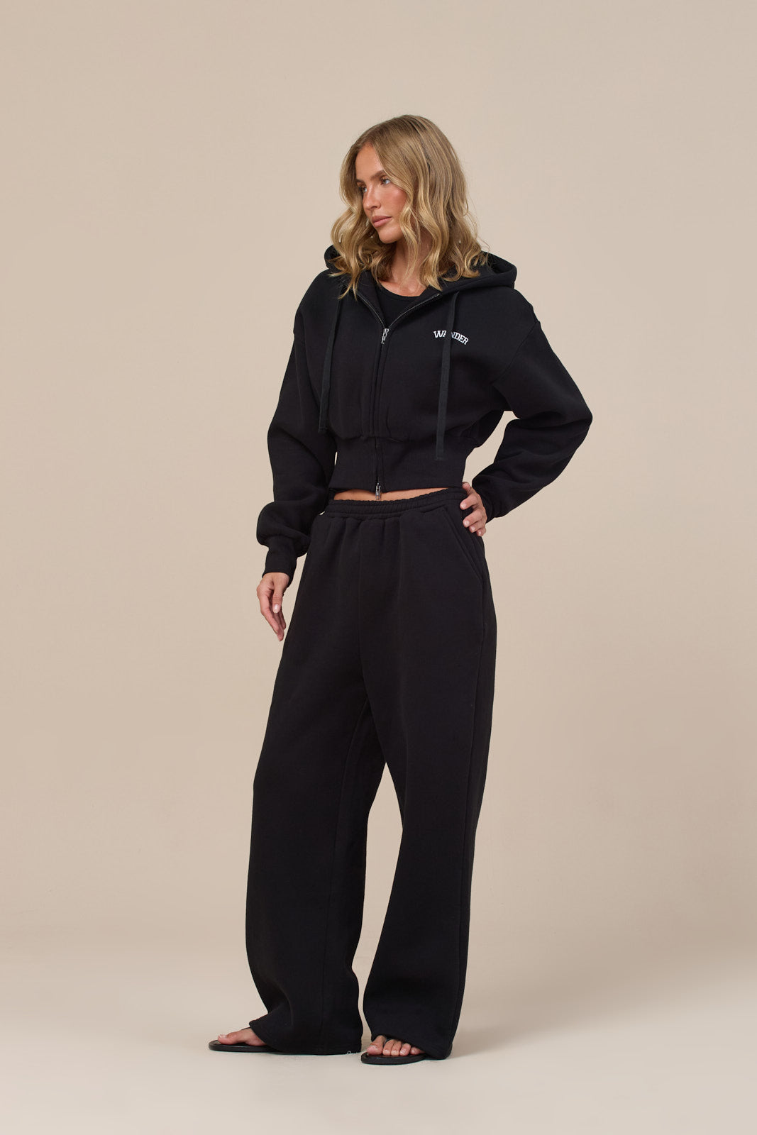 SLOANE OVERSIZED ZIP HOODIE | BLACK