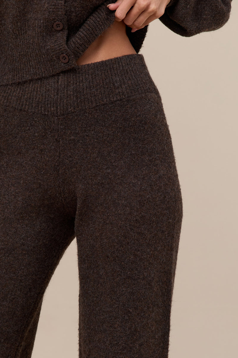 HARLOW KNITTED TROUSERS | CHOCOLATE