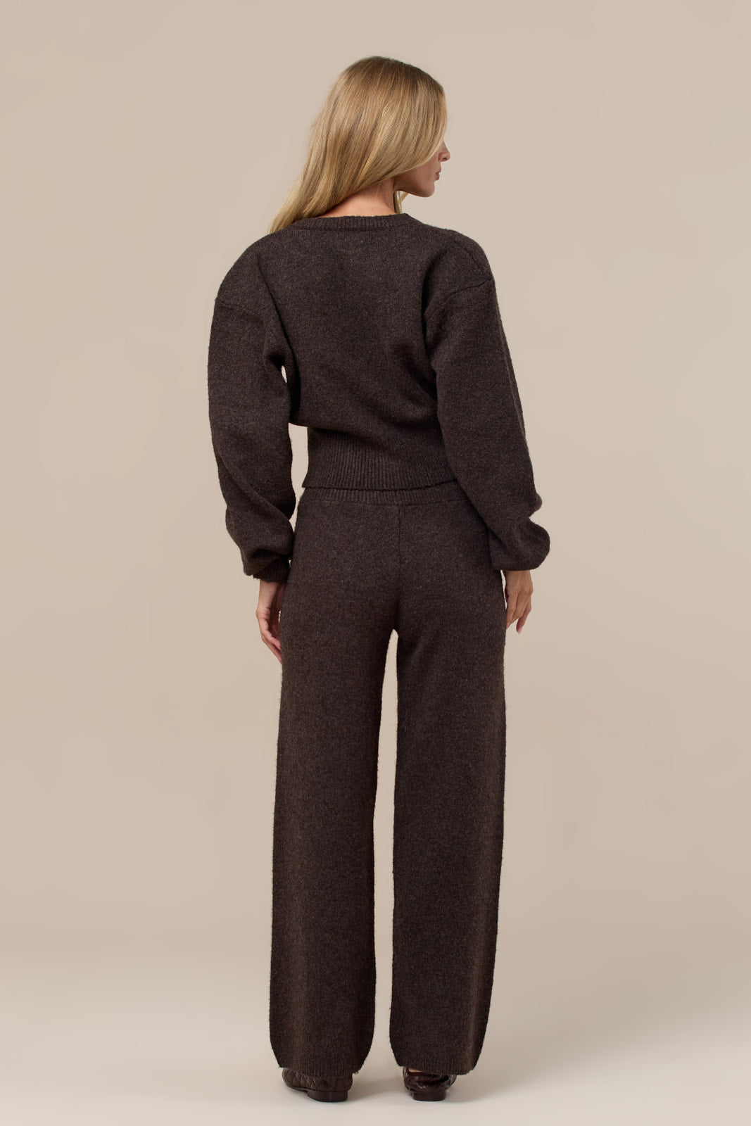 HARLOW KNITTED TROUSERS | CHOCOLATE