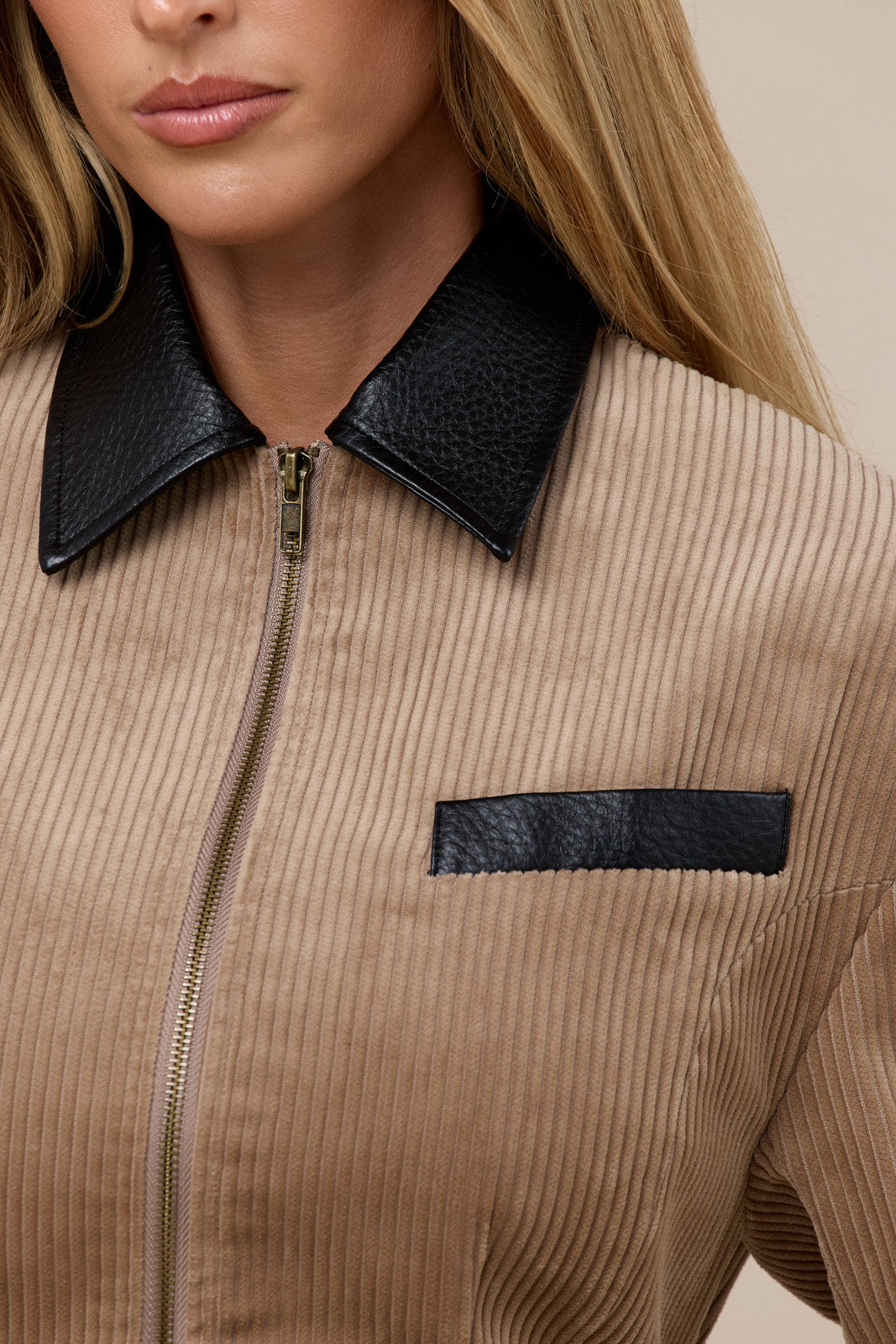 HAMETT CORDUROY CINCHED JACKET | CARAMEL