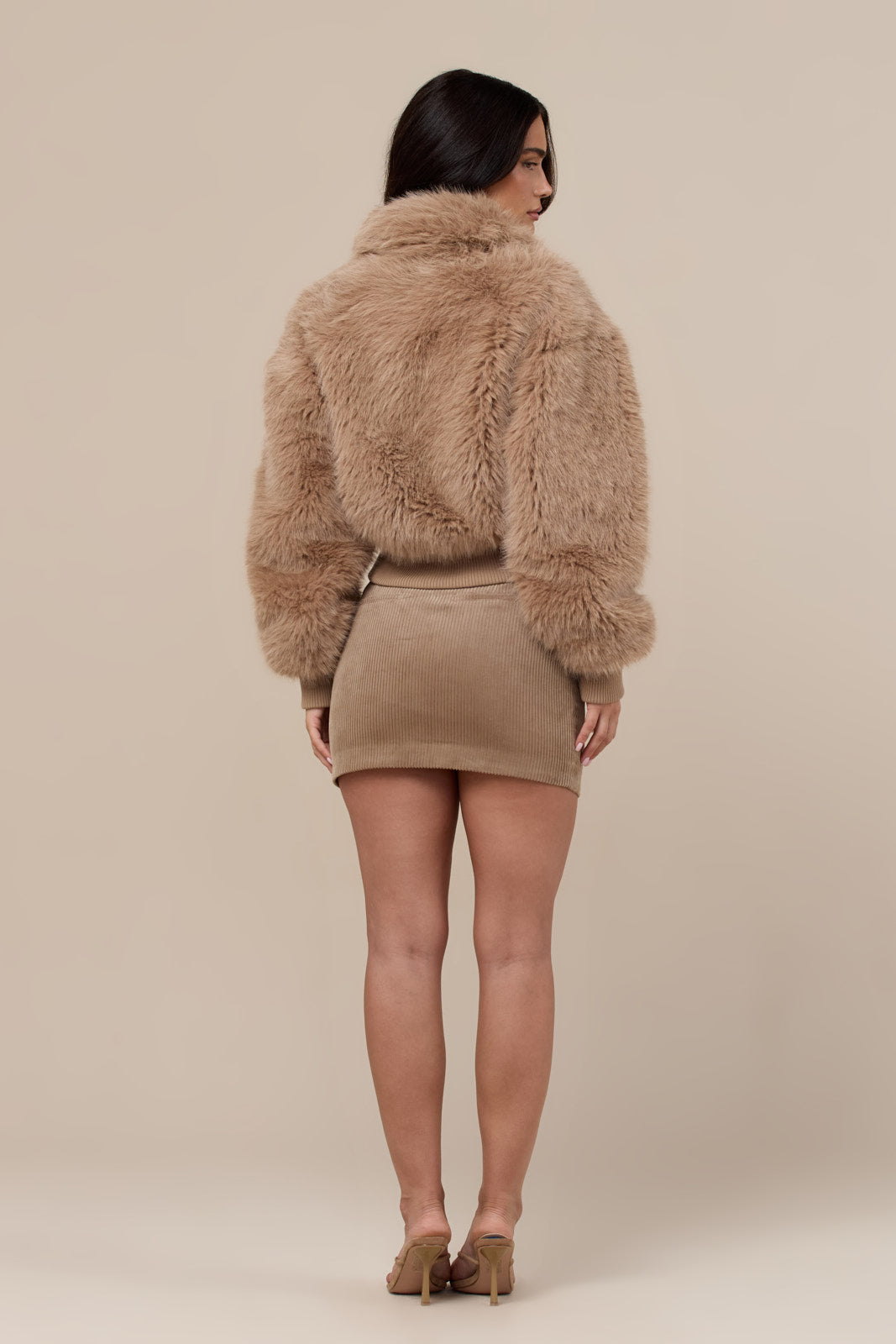 TATIANA FAUX FUR JACKET | CARAMEL