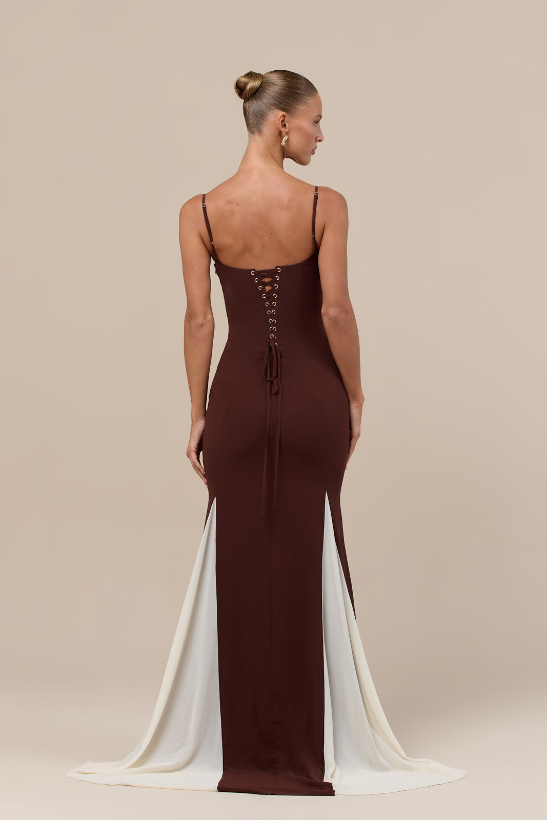 RAYNE PANELLED MAXI DRESS | CHOCOLATE AND CREAM