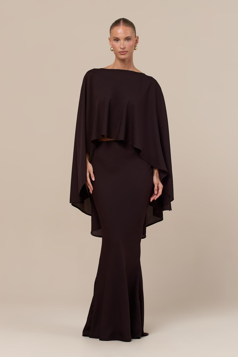 PRIMROSE MAXI SKIRT | CHOCOLATE