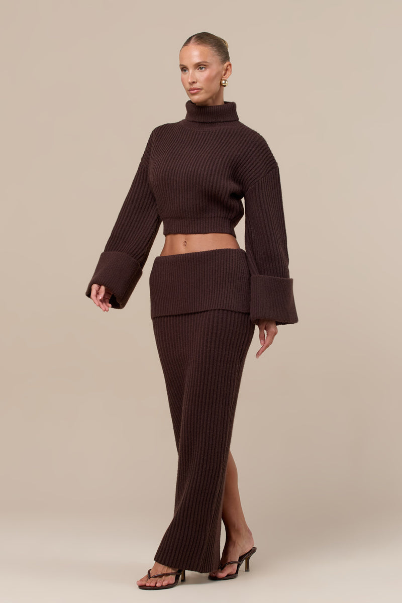 MABEL MAXI SKIRT | CHOCOLATE